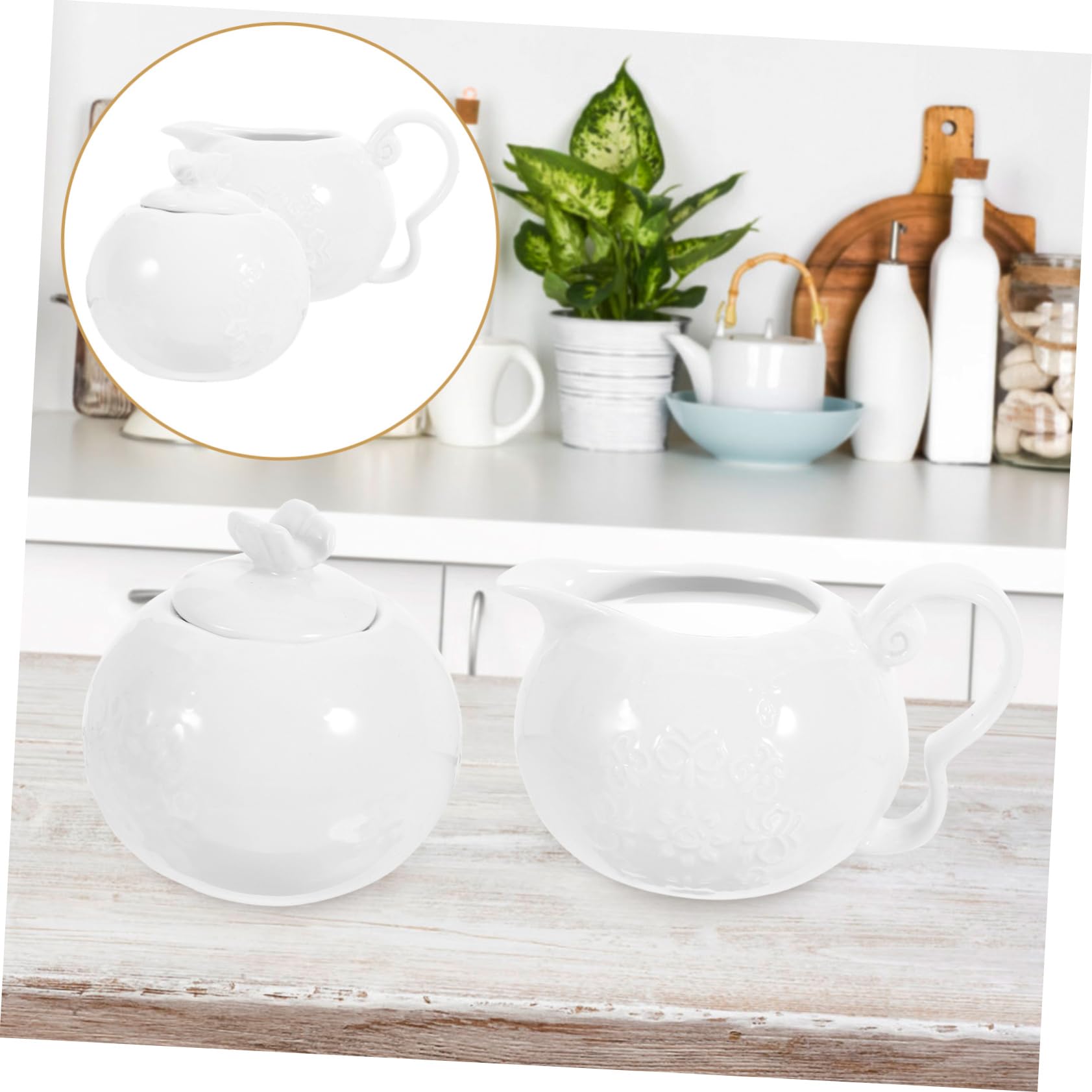 Amazon.co.jp: WATIIFUFU 1 セット ミルクジャグシュガーボウルセット